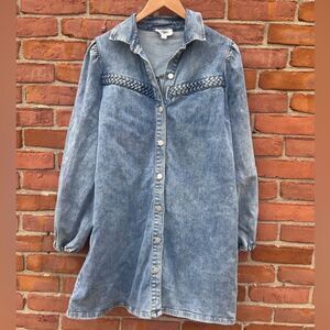 Able Jean Braided Tunic Button Dress